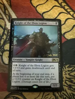 Mtg Magic Prerelease M20 Knight If The Ebon Legion Crimp Misprint Error Card - Image 1