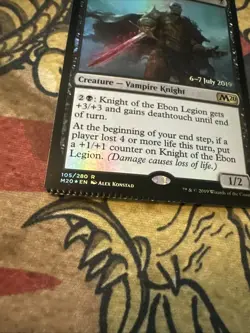 Mtg Magic Prerelease M20 Knight If The Ebon Legion Crimp Misprint Error Card - Image 2