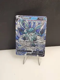 Glaceon CUSTOM Stained Glass Holo Van Gogh Shiny Unbranded Card For Display Only - Image 3