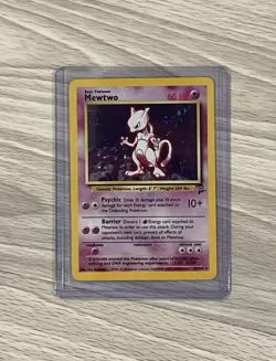 Pokemon Mewtwo TCG Base Set 2 Holo Card 10/130 Unlimited Holo Rare MP - Image 1
