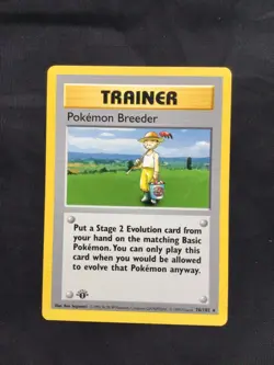 Pokemon Cards: Base Set 1st Edition Rare: Pokemon Breeder 76/102 - Image 1