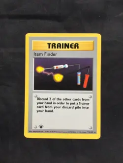 Pokemon Cards: Base Set 1st Edition Rare: Item Finder 74/102 - Image 1