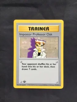 Pokemon Cards: Base Set 1st Edition Rare: Impostor Professor Oak 73/102 - Image 1