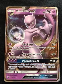 Mewtwo GX 39/73 Shining Legends Holo Pokemon card Lightly Played - Image 1