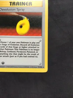 Pokemon Cards: Base Set 1st Edition Rare: Devolution Spray 72/102 - Image 4