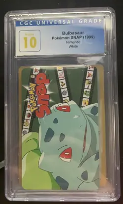 cgc 10 Blockbuster Bulbasaur Pokemon Snap Smart Chip Card Video Station 1999 - Image 1