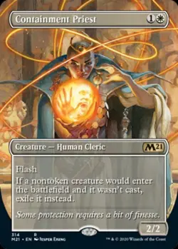NM R - Containment Priest (Borderless) (Alternate Art): Magic 2021 Core Set - Image 1