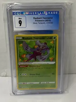PSA 9 MINT Radiant Tsareena 016/195 Silver Tempest Holo Pokemon Card - Image 1