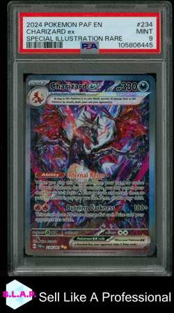 CHARIZARD EX SPECI4L ILL RARE POKEMON PAF EN-PALDEAN FATES 2024 234 PSA 9 - Image 1