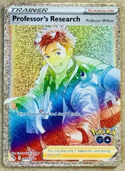 POKEMON GO PROFESSOR’S RESEARCH SECRET RAINBOW RARE TRAINER HOLO 084/078 NM+ QTY - Image 1