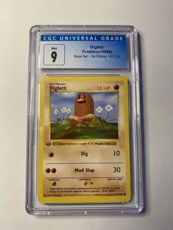 CGC 9 Diglett 47/102 Base Set 1st Edition Pokemon WOTC 1999 Mint - Image 1