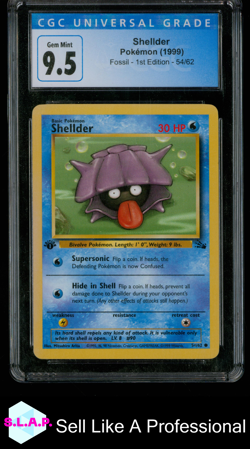 SHELLDER FOSSIL - 1ST EDITION 54/62 POKEMON CGC 9.5 - Image 1