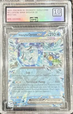 2025 POKEMON PRE EN-PRISMATIC EVOLUTIONS #027 WELLSPRING MASK OGERPON EX MPE 10 - Image 1
