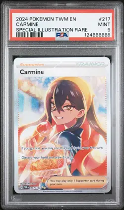 2024 POKEMON TWM EN-TWILIGHT MASQUERADE SPECIAL ILLUSTRATION RARE CARMINE PSA 9 - Image 1