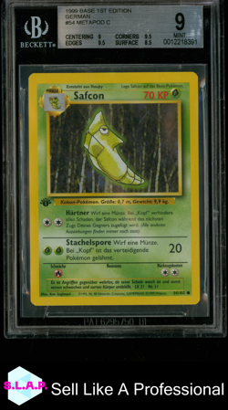 METAPOD C 1999 POKEMON BASE 1ST EDITION GERMAN 54 BGS 9.0 - Image 1