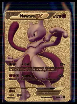 FAKE GOLD Custom Pokemon Mewtwo EX Vinyl NM - Image 1