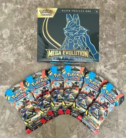 Pokemon Mega Evolution Lot- Mega ETB Sealed + 6 Sealed Boosters Pks - Image 1