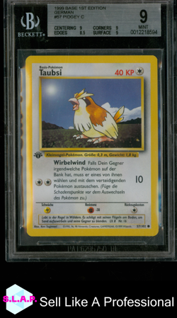 PIDGEY C 1999 POKEMON BASE 1ST EDITION GERMAN 57 BGS 9.0 - Image 1