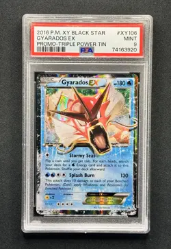 Pokemon Gyarados EX Triple Power Tin Black Star Holo Promo XY106 PSA 9 Mint - Image 1