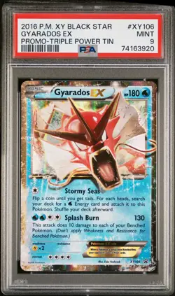 Pokemon Gyarados EX Triple Power Tin Black Star Holo Promo XY106 PSA 9 Mint - Image 3