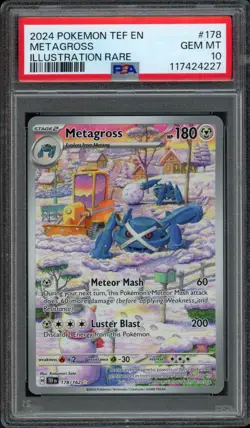 2024 Pokemon Temporal Forces Metagross 178/162 PSA 10 Gem Mint Illustration Rare - Image 1