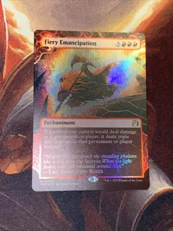 Fiery Emancipation X1 Mtg Wilds Of Eldraine Enchanting Tales Nm Foil Showcase - Image 1