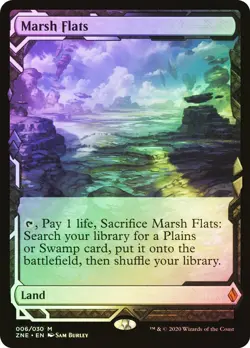 Magic MTG Zendikar Rising Expedition FOIL Marsh Flats NEAR MINT NM - Image 1