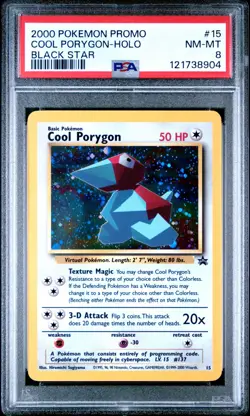 Pokemon PSA 8 Cool Porygon #15 Holo Wizards Black Star Promo 2000 English - Image 2