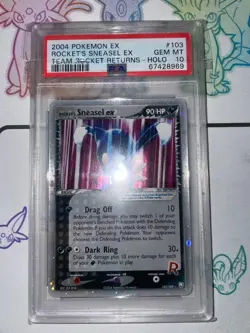 Pokemon Rocket's Sneasel ex EX Team Rocket Returns ultra raro #103 PSA 10 - Image 1