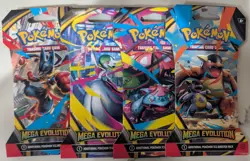 Pokemon Mega Evolution Sleeved Booster Packs Factory Sealed 4 Packs - Image 1