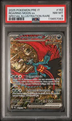 Pokemon PSA 8 Roaring Moon Ex #162 Special Illustration Rare 2025 Italiano - Image 2