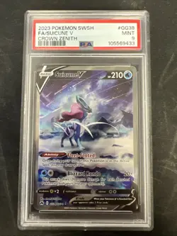 Pokemon TCG Suicune V Full Art Holo Card Crown Zenith GG38/GG70 PSA 9 Mint NM - Image 1