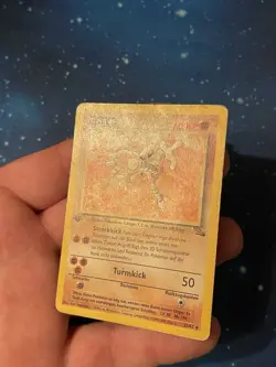 2000 Pokemon KICKLEE 1ST EDITION Fossil 22/62 Rare DEUTSCH Low Played Sugimori - Image 4