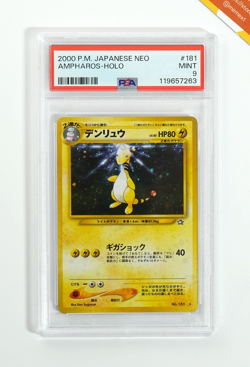 Pokemon PSA 9 Ampharos #181 Holo Neo Genesis 2000 Japanese - Image 1