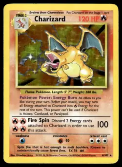 Pokemon TCG Base Set #004/102 Charizard HP - Image 1