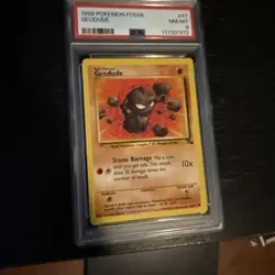 1999 Pokemon fossil #46 Geodude Psa 8 - Image 1
