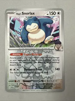 Pokemon TCG * Journey Together 117/159 Hop's Snorlax Rare REVERSE HOLO FRESH PK - Image 1