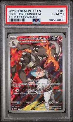 2025 Team Rocket's Houndoom 191/182 Pokemon Destined Rivals IR PSA 10 - Image 1