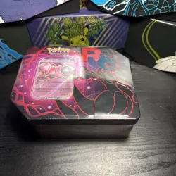 Pokemon TCG Scarlet & Violet Destined Rivals Team Rocket Tin - Mewtwo - Sealed - Image 1