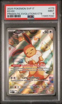 Pokemon PSA 9 Eevee #173 SVP IT Evoluzioni Prismatiche ETB Promo 2025 Italiano - Image 2