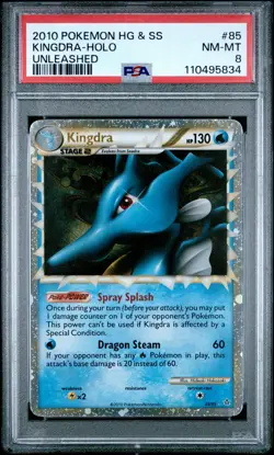 2010 POKEMON HEARTGOLD KINGDRA PRIME #85 ULTRA RARE PSA 8 NM-MINT #110495834 - Image 1