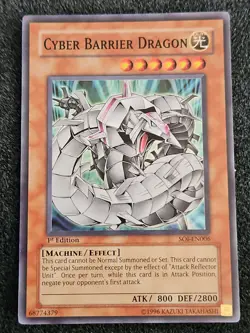 Yu-Gi-Oh! Cyber Barrier Dragon SOI-EN006 1st Edition Super Rare NM - Image 1