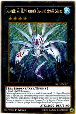 Yugioh! LP Number 37: Hope Woven Dragon Spider Shark - PGL3-EN007 - Gold Secret - Image 1