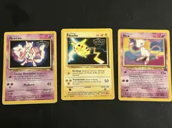 Vintage Pokemon Promo Cards - Lot Of 3 - Mew, Mewtwo, Pikachu - Image 1