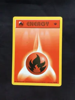 Pokemon Cards: Base Set 1st Edition Common: Fire Energy 98/102 - Image 1