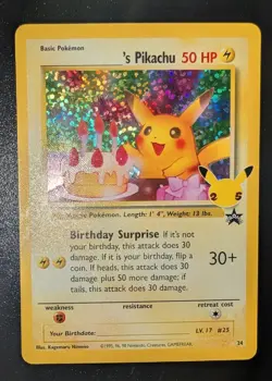 Pokemon TCG Birthday Pikachu Trading Card #24 Celebrations Classic Collection - Image 1
