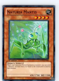 Yu-Gi-Oh TCG Naturia Mantis HA04-EN049 1st Edition Super Rare Card NM - Image 1