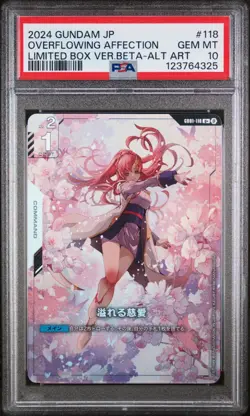 Overflowing Affection Japanese Beta GD01-118 U+ PSA 10 GEM MINT Gundam Card Game - Image 1