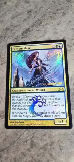 Fathom Mage Prerelease Cards Foil Creature Human Wizard Rare MTG NM - Image 1