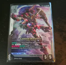 GUNDAM TCG CARD GAME JUSTICE GUNDAM GD01-066 LR - Image 1